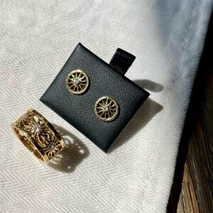 Gold Plated Sterling Silver Thomas Sabo Sun Ring and Earring Pair